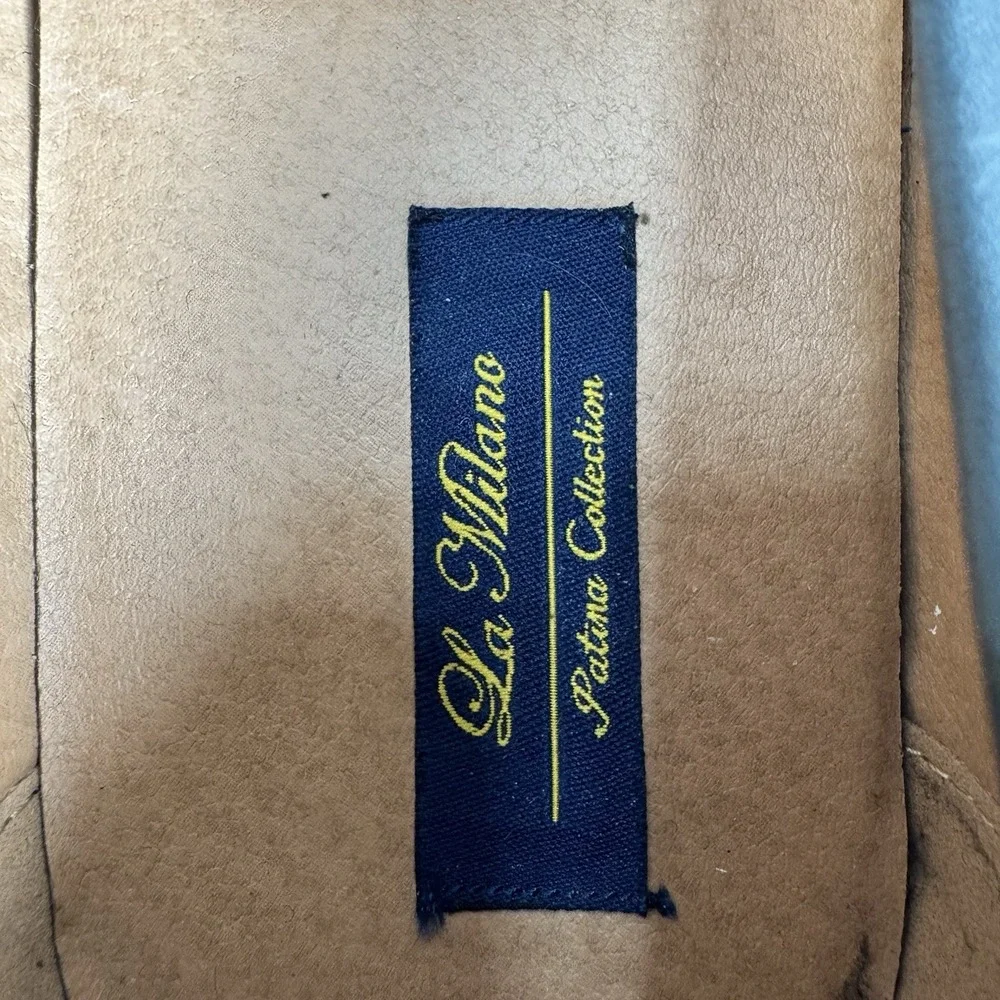 La Milano Shoes Mens 10 Navy Blue Loafer Leather Woven Dress Shoes Office Preppy